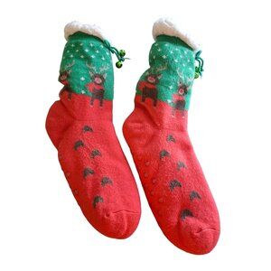 Christmas Reindeer Non-Slip Fuzzy Socks